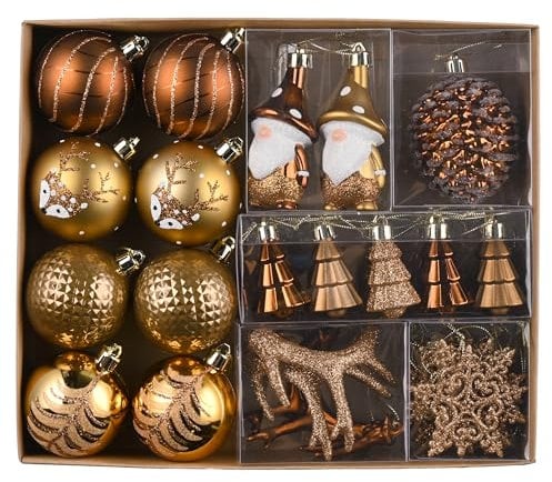 Valery Madelyn Christmas Baubles,40pcs 5-9cm Orange Shatterproof Ball Ornaments for Tree Decorations, Hanging Gifts