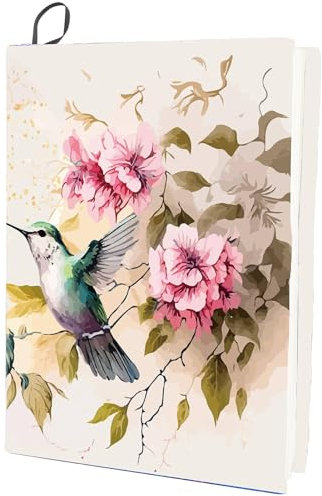 CRASPIRE Vogel, Dehnbarer Bucheinband, Kolibri, Tier, Blume, Waschbar, Wiederverwendbar, Großer Nylon-Buchschutz, 9.4x15.7,{5} cm, Elastische Notizbuchhüllen, Geeignet Für Die Meisten Hardcover-Bücher