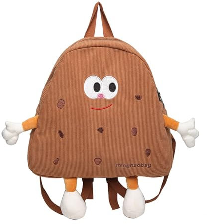 LUOFENG Niedlicher Keks-Rucksack aus Cord für Mädchen, lustige Cartoon-Schultasche, modische Schultertasche, schöne Tasche, Geschenk für Freundin