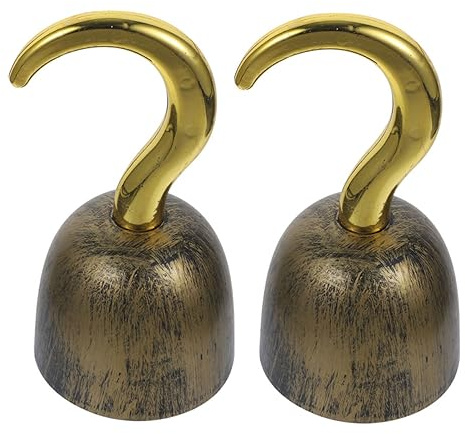 PACKOVE Piratenkostüm Accessoires Herren 2stücke Goldener Piratenhaken aus Kunststoff als Requisiten für Partyaufführungen und Piraten Cosplay Party Foto Zubehör