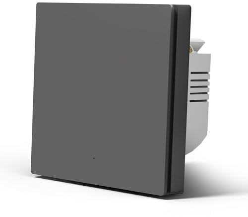 MVAVA ZigBee Lichtschalter, Smart Wandschalter Alexa und Google Home Work mit Tuya, 86mm Lichtschalter Unterputz, Wandlichtschalter (Neutrale Leitung Benötigt) 1 Fach 1 Weg Grau