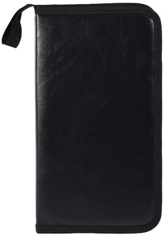 CD Case, CD Case Holder 80 Capacity CD/DVD Case Holders Wallet Portable PU Leather CD DVD Disc Cases Storage Binder for Car Home Office Travel(Black)