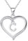 Cosie Lily Geschenke für Frauen Halskette Damen 925er Silber Herz Anhänger mit Buchstabe Sterlingsilber Kette Initialen Kette Silber 925er Ketten Damenschmuck Muttertag Valentinstag