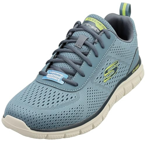 Skechers Men's Track Leshur Casual Shoes, Slate Mesh/Synthetic, 6 UK