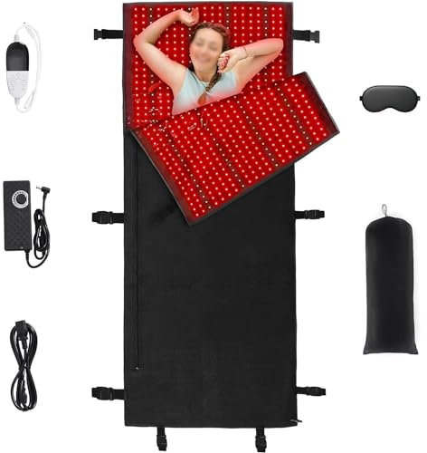 GEJLELDS Red Light Therapy Blanket for Full Body, 2520Pcs LEDs Infrared Light Therapy Mat with Timer,Red Light Mat Heating Pad for Shoulder Waist Pain Relief