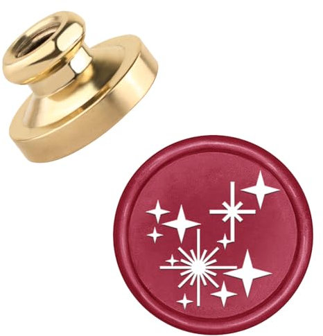 TIFDANNA Sterne Siegelstempel Kopf Olny Star Siegelstempel Kopf kein Griff 25 mm abnehmbare Messingstempel für Hochzeitseinladungen Umschlag Handwerk selbstklebende Wachskarte Herstellung Weihnachten