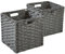 SOCOHOME Cube Storage Box,31x31x31cm Faux Rattan Kallax Boxes for Toy Clothes Shelf Nursery Closet Waterproof,Non-Mouldy(Grey, 2 Pcs)