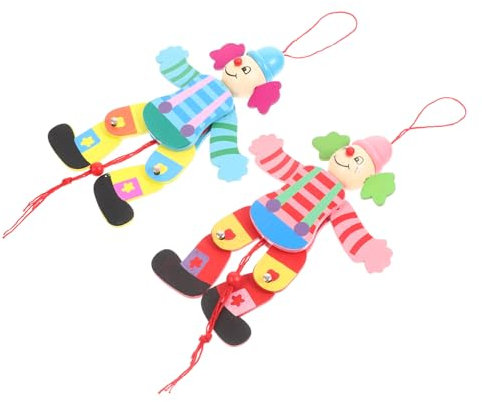 ERINGOGO 2stücke Holz Clown Marionette Interaktive Puppenspielzeuge Für Bunte Marionetten Für Kreative Spielstunden Für Geburtstagsfeiern Und Feiertage