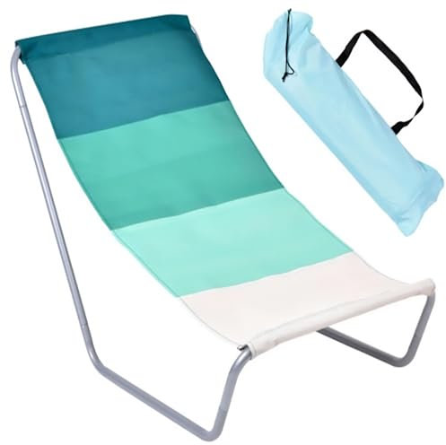 Campela CA0500STR Chaise longue de plage pliable avec housse Oxford 600D, cadre léger en métal, imperméable, pour le jardin et la plage, avec sac de transport, 90 kg, multicolore