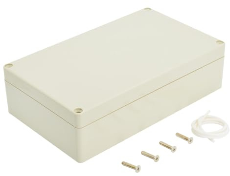 LeMotech IP65 Abzweigdose aus ABS Kunststoff - Wasserdicht & staubdicht - Universales Elektrogehäuse für Innen-/Außenbereich (200x120x56mm) - Hellgrau
