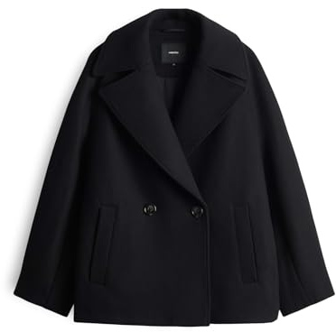 someday Damen Jacke | VABANA Regular Cabanjacke im Wollmix Black, 34
