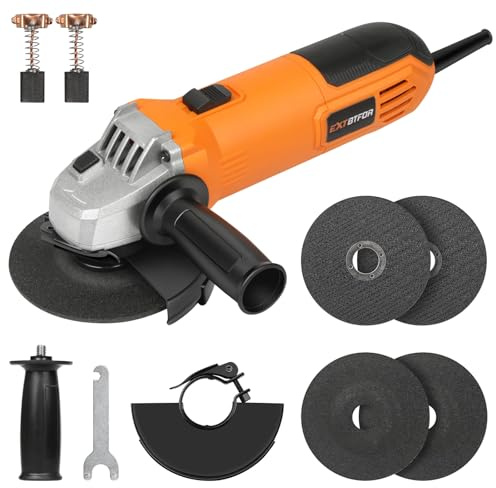 Extbtfor Angle Grinder,6 Amp 4-1/2 Metal Cutter,11000RPM with 4 Pcs Wheel