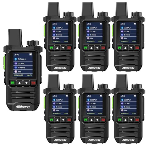 Global Walkie Talkie Unlimited Range 4G POC Rapid Radios Long Range Two Way Radio with Earpiece Professional Car, Outdoor, Hiking, No Platform fee(with SIM Card) (K6-7Packs)
