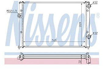 NISSENS Kühler Motorkühlung Kühler Wasserkühler Motorkühler Netzbreite 378mm Netzlänge 525mm Netztiefe 34mm 652511