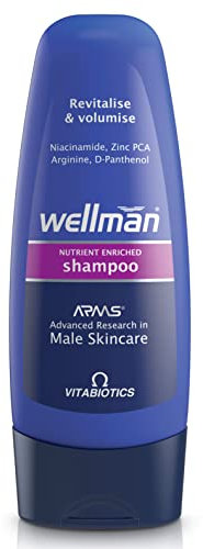 Vitabiotics Wellman Shampoo, 250 ml für Männer, Reinigt und belebt das Haar und die Kopfhaut, Lässt das Haar gesund aussehen, glänzend und volumisiert