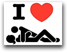 Aufkleber/Sticker I Love Sex Herz Liebe Techtelmechtel Fun Vögeln 7x9cm A1482