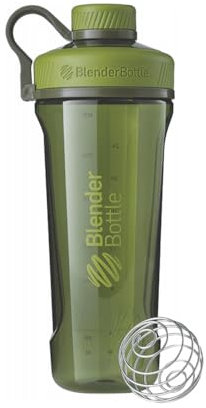 BlenderBottle Radian Tritan Trinkflasche mit BlenderBall, geeignet als Eiweiß Shaker, Protein Shaker, Wasserflasche, BPA frei, skaliert bis 700 ml, Fassungsvermögen 940 ml, moos grün