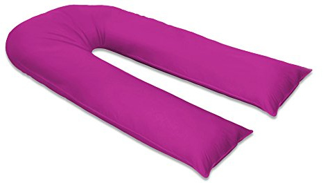 sleepdove 9Ft Large U Pillow Body/Bolster Support Maternity Pregnancy Support Pillow with Free Removable Cotton Blend Breathable Zip Cover - Made in UK (Fuchsia)