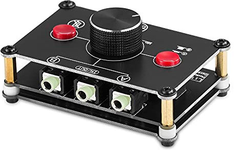 Nobsound Little Bear MC102 Mini Sélecteur audio stéréo 2(1)-IN-1(2)-Out 3,5 mm Sélecteur passif Répartiteur Noir