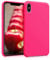 kwmobile Hülle kompatibel mit Apple iPhone XS Max Hülle - Silikon Handy Case - Handyhülle weiche Oberfläche - kabelloses Laden - Neon Pink