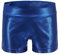 Dtone Mädchen Kurz Hose für Tanz Gymnastik Turnanzug Turn Shorts Glitzer glänzend Fitness Hotpants, Blau 130 (7-8 Jahre)