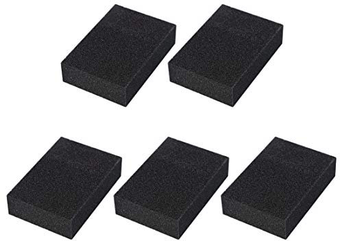 sourcing map Estropajo para Fregar Cocinas Esponjas Limpieza Mano Diseño, Limpieza 4X2,8 Negro 5 piezas