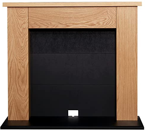 Adam Chester Electric Stove Fireplace in Oak & Black, 39 Inch