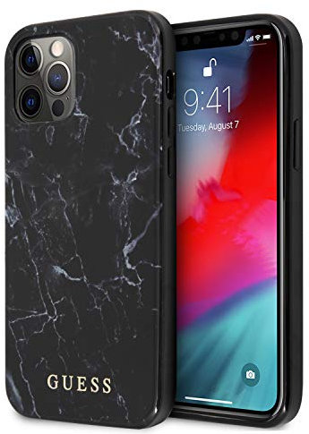 Guess - PC/TPU - Marmor Design Case - Schwarz iPhone 12 Pro/Max