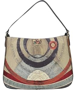 Gattinoni Borsa Hobo Medium Planetarium Classic Finiture in Pelle - da Donna - in Tela spalmata e stampata - Stampa Planetarium - Multi colore, Taglia Unica