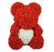 FeiWen Ours Fleur Rose 10 Pouces Ours en Peluche Fleurs artificielles Fête des mères,La Saint-Valentin, Anniversaire avec Douche Nuptiale (01 Coeur Blanc Rouge)