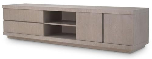 Casa Padrino Luxus TV Schrank Grau 220 x 52,5 x H. 53 cm - Massivholz Fernsehschrank - Wohnzimmer Möbel - Luxus Qualität