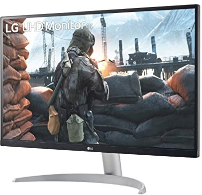 LG 27UP600-W - Monitor 4K UHD 27 pulgadas, Panel IPS: 3840x2160, 60Hz, 5 ms, 1000:1, 400nit, DCI-P3 95%, 16:9, HDMI, DisplayPort, Conectividad Universal, Inclinación Ajustable, Color Negro