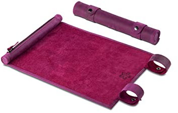 Melia Games RPG Würfelmatte zum Rollen - handgefertigte Würfelunterlage aus Echt-Leder - Pen and Paper Matte mit Würfelfach - für Fantasy-Rollenspiele (Purple)