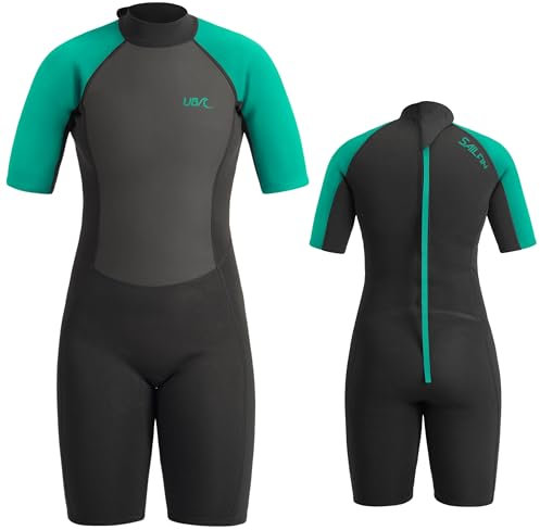 Urban Beach Damen Sailfin Womens Short Length Wetsuit Neoprenanzug, blau, XL