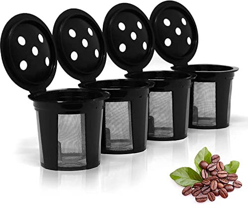 Réutilisables pour les dosettes de café rechargeables (4 dosettes de café rechargeables)