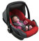 BAMBINIWELT Bezug Ersatzbezug kompatibel mit Maxi-Cosi Pebble für Babyschale 5-tlg Komplett-Set (meliert grau-rot)