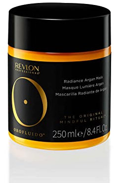 REVLON PROFESSIONAL Orofluido Radiance Argan Mask, 250 ml, feuchtigkeitsspendende, glättende Haarkur mit Arganöl, kräftigende Haarmaske für Reparatur, Glanz & Geschmeidigkeit, vegan