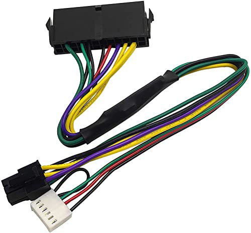 Hsthe Sea Adaptador de cable de alimentación ATX de 24 pines hembra a 6 pines macho de 6 pines mini conector de 6 pines de 30 cm 18 AWG, repuesto para placa base Z230 Z220 SFF