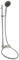 DocciaSì- Set Doccia Saliscendi, Asta 80 cm, Doccetta 5 Funzioni 10 cm, Portasapone, Bianco