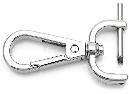 CRAFTMEMORE 2 abnehmbare Karabinerhaken mit Schraubstange VT493 Taschenriemen, Hardware-Ersatz (2,5 cm, Silber)