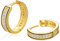 KRKC&CO Creolen Ohrringe S925 Silber 15mm, Unisex Iced Out Klappcreolen mit Zirkonia, 14K Gold beschichtet Huggie Ohrsteckers Schwarz, Antiallergisch, Geburtstag Geschenke für Damen Herren