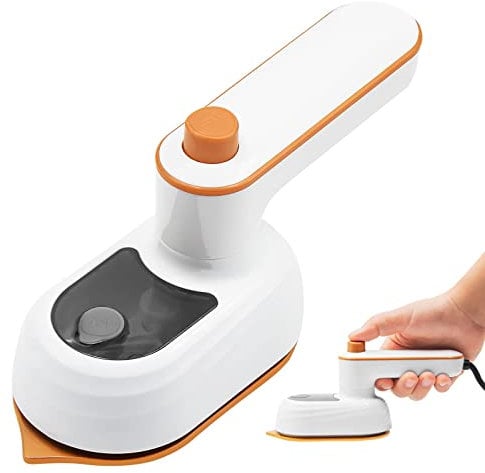 Travel Iron Mini Iron Machine for Clothes, Portable Micro Steam Iron Handheld 180°Rotatable Professional Small Iron for Home Business Traveling Sewing (White)