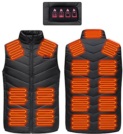 Gilet Chauffant Léger pour Hommes, Gilet Chauffant électrique Rechargeable Intelligent, Gilet Chauffant électrique Unisexe étanche à l'eau Gilet Chauffant avec Batterie Veste chauffante Homme (XL)