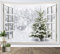 LB Wandteppich Winter Wandtuch Grüner Kiefernschneewald Wandbehang Natürliche Landschaft vor dem Fenster Tapisserie für Wohnzimmer Schlafzimmer Wohnheim Wanddeko,200x150cm