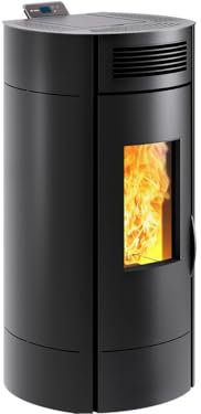 Poêle à granulés de bois Noir LODI 8 étanche WiFi - 8 kW - Trémie 16,5 kg