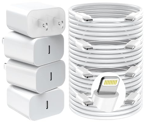 iPhone Charger Fast Charger,USB C Charger 4 Pack, 6FT Lightning Cable