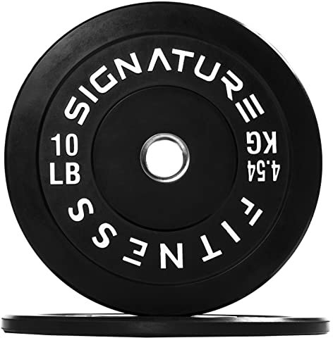 Signature Fitness Discos de peso olímpicos de 2 pulgadas con cubo de acero, 10 libras, par