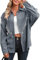 WIEIYM Damen Glitzer Jacke Rhinestones Fransen Knöpfen Jeansjacke Konzert Outfits Langarm Quasten Tshirt Pailletten College Party Jacken,Grau,2XL