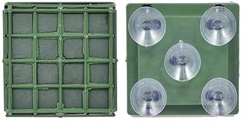 Lambo 2 Cage Florale Carrée, Porte-Fleurs pour Fleurs Fraîches, Cage Carrée en Mousse Florale avec Ventouse, Bol en Cage pour Table Arrangement Floral Tête Voiture