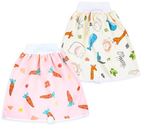 FLYISH DIRECT Baby Windelrock 2 Stück Baby Sleepy Windelhose für Kinder, Hohe Taille Töpfchen Trainingshose Baumwolle Baby Windelrock für das Töpfchentraining, L(4-8T)